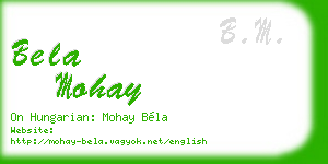 bela mohay business card